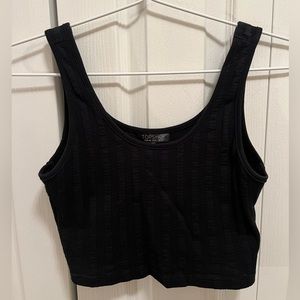 NWOT Topshop Black Ribbed Tank Top
